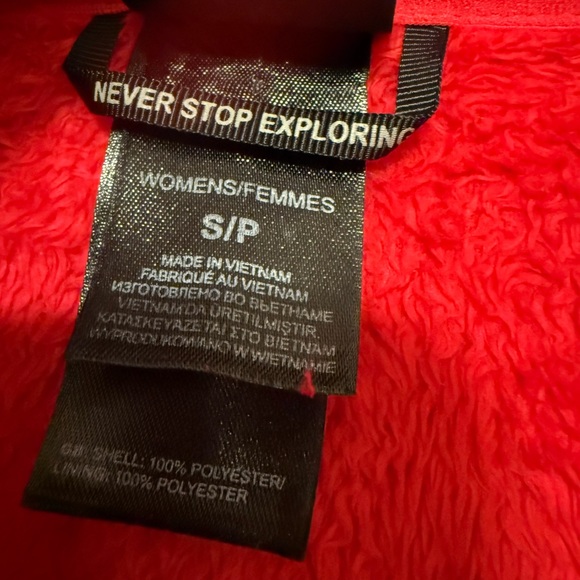 The North Face Vibrant Red Fleece Jacket women’s Small - Picture 4 of 6